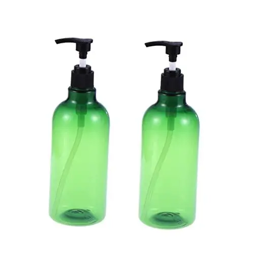 Produktbild: Ipetboom 2stücke Nachfüllbare Pumpflaschen Für Shampoo Und Flüssigkeiten Mit Grüner Flasche Und Schwarzem Pumpkopf Für Lotionen Flüssigseifen Und DIY Projekte