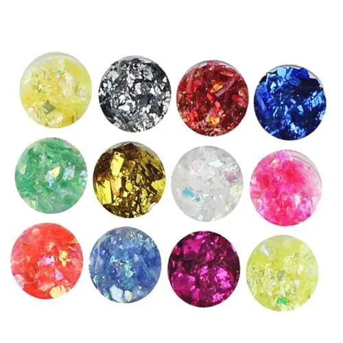 Produktbild: Ipetboom Nail Art Zubehör 12 Farben Nagel Pailletten Glitter Paillette für Home Maniküre