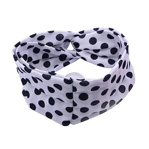 Produktbild: Ipetboom Modisches Gepunktetes Stirnband – Gekreuztes Damen-kopftuch – Elastisches Haarband – Perfekt Für Sport Partys Und Gesichtsreinigung – Stylischer Look