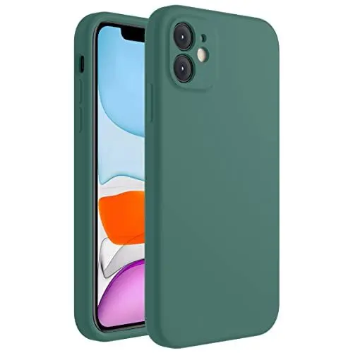 Produktbild: Cordking Entworfen für iPhone 11 Hülle, Silikon (Gerade Kanten) & (Kameraschutz) Verbesserte Handyhülle mit weichem, kratzfestem Mikrofaserfutter, 6,1 Zoll, Nachtgrün