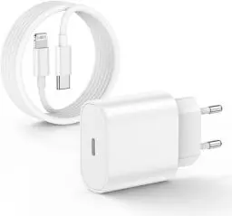Produktbild: iPhone 14 13 12 Ladegerät mit Ladekabel Original 2M, 20W USB C Schnellladegerät Netzteil Adapter Stecker mit USB C Lightning Schnellladekabel für Apple iPhone 14 Plus/13 Pro Max/12 Mini/11 Pro/SE/iPad