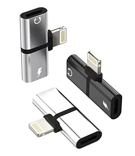 Produktbild: iPhone Doppelstecker Lightning Klinke Kopfhörer Adapter 3pack(2in1) AUX Ladekabel Splitter Audio Netzteil Schnellladegerät Zubehör Fast Charger für Apple MFI 14 13 12 11 Pro Max Mini 8 7 Plus X ip-ZT