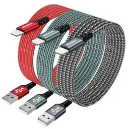 Produktbild: iPhone Ladekabel, Lightning Kabel (3Pack 2M) Ladekabel iPhone Schnellladekabel MFi Zertifiziert USB auf Lightning Kabel für iPhone 14 13 12 11 Pro/Pro Max/Mini, XR XS Max X, 8 7 6 6s Plus, 5s 5 Se