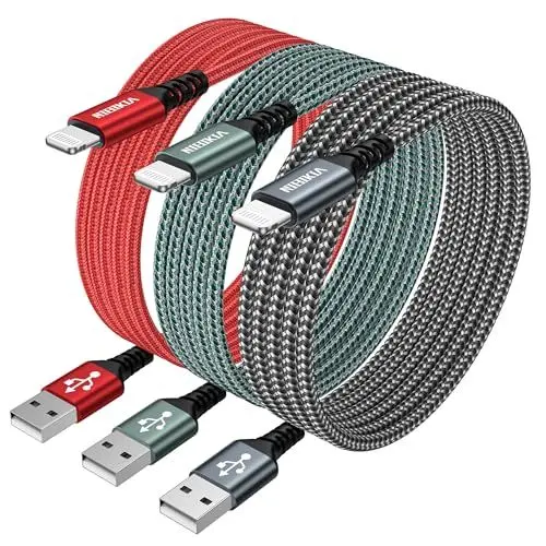Produktbild: iPhone Ladekabel, Lightning Kabel (3Pack 2M) Ladekabel iPhone Schnellladekabel MFi Zertifiziert USB auf Lightning Kabel für iPhone 14 13 12 11 Pro/Pro Max/Mini, XR XS Max X, 8 7 6 6s Plus, 5s 5 Se