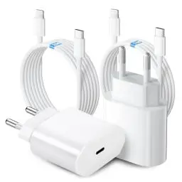 Produktbild: iPhone Schnellladegerät, 20W iPhone Ladegerät USB C*2 mit 1m iPhone Ladekabel und 2m iPhone Schnellladekabel, 4-Pack für iPhone 14 13 12 11 X Pad