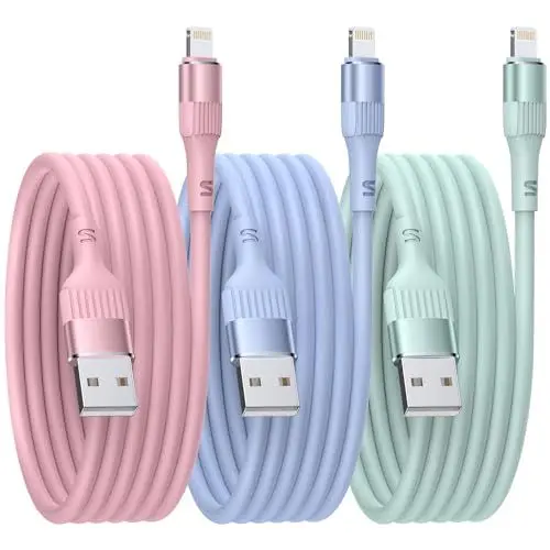 Produktbild: iphone ladekabel 3Pack 1.8M apple lightning kabel Kieselgel iPhone Schnellladekabel (MFi-Zertifiziert ) für iPhone 14 13 12 11 Pro Max Mini XR XS X 8 7 6 6s Plus SE 2020