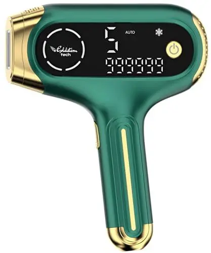 Produktbild: IPL Haarentfernungsgerät mit 5 Intensitätsstufen, 999.999 Blitzen, Eis-Kühlung & LED-Display, Schmerzfreie Haarentfernung für Gesicht und Körper, Lang anhaltende Ergebnisse