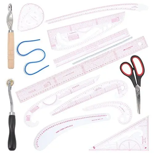 Produktbild: iplusmile 14st Schneidelineal Französische Bogen-quiltlineal Lineale Für Nähmaschinen Musterpapier Zum Nähen Clamshell-Patchwork-lineale Kurven Nähen Schablone Edelstahl Quilten