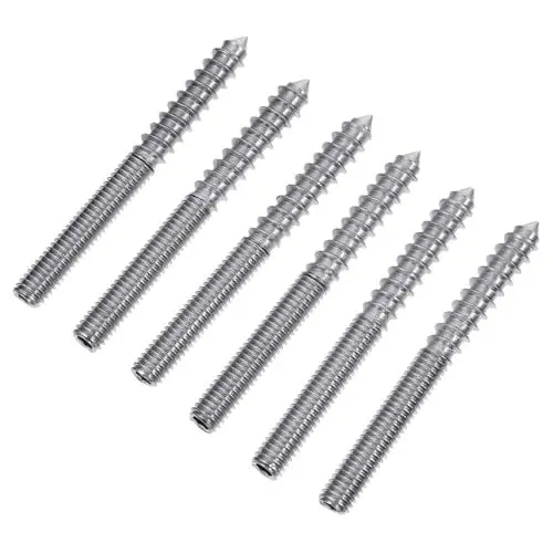 Produktbild: iplusmile Selbstschneidende Doppelschrauben Aus Stahl 304 * Stockschrauben Mit 60 Gewinden Für Möbel Und Heimprojekte