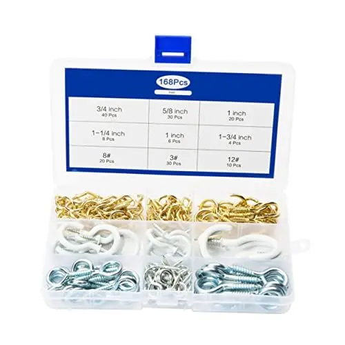 Produktbild: iplusmile 1 Karton 168 Stück Schaf Augenhöhle Haken Schafauge Ringschrauben Schafauge Schrauben Set Augenschrauben Augenhöhlenring für Schafe Ohrhaken selbstschneidender Haken Gewindehaken