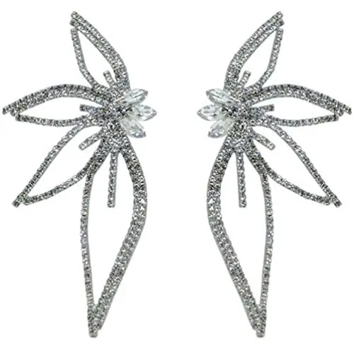 Produktbild: iplusmile 1 Paar Blatt-strass-ohrringe Damenschmuck Braut Ohrringe Statement-ohrringe Für Frauen Ohrringe Für Frauen Im Trend Persönlichkeit Blumenohrringe Fräulein Strasssteine