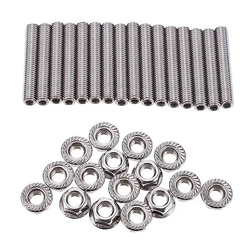 Produktbild: iplusmile 1 Satz Bolzen-kit Auspuffkrümmer Schrauben Teile Für Autoschraubenmuttern Auspuffkrümmer-kit Mit Hoher Haltbarkeit Modifikationszubehör Für Automotoren Silver Rostfreier Stahl