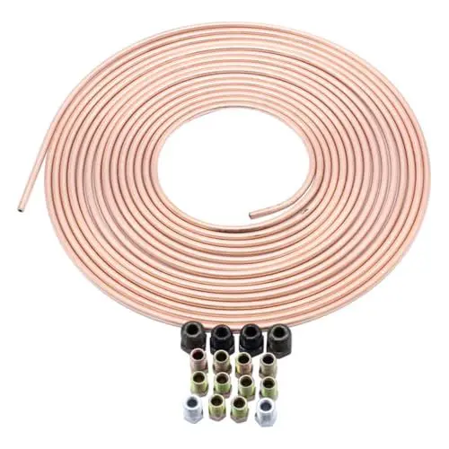 Produktbild: iplusmile Bremsrohr Auto Ersatz 3/16 Od 25ft Wickelrohr Spule Fitting Kit Nickel Ausgezeichnete Verarbeitung