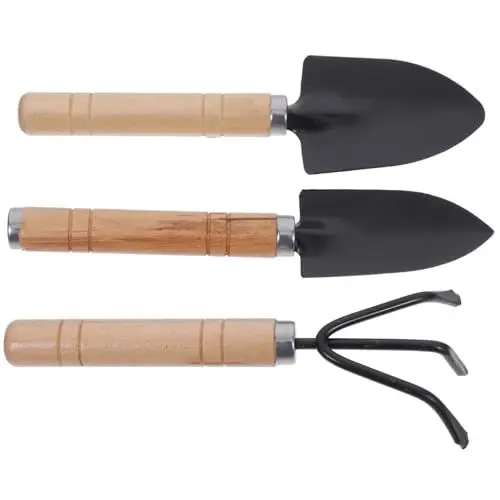 Produktbild: iplusmile 1 Satz Gartenwerkzeug-Set Handkelle Grubber Handrechen Hochleistungs-Gartenbausatz Gartenwerkzeug Set Gartengeräte Set Gartenkellen Handwerkzeug kleine Gartenschaufel Eisen Black
