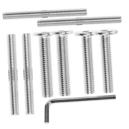 Produktbild: iplusmile 10er-set Schrauben Für Katzenkratzbäume X 10 Doppelendbolzen Edelstahl Vollgewindebolzen Für Katzenpfosten-hardware