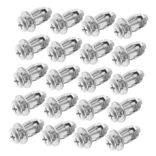 Produktbild: iplusmile 20St Dehnschraube konstruktionsschrauben Schraubenset Schraubenzubehör weißer Clip hohle hohle Schraube Spreizdübel aus Metall hohler Türanker Kohlenstoffstahl Silver