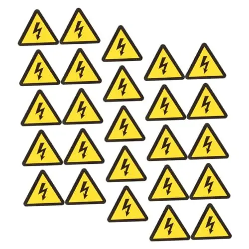 Produktbild: iplusmile 25 Blätter Warnaufkleber klein Vorsicht Warnzeichen Hochspannungszeichen -Warnschilder Sicherheitsaufkleber Warnaufkleber vor Elektroschocks Elektrozaun Zeichen Papier