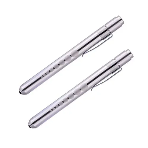 Produktbild: iplusmile Für Taschenlampe Mit Pupillenmessgerät 2 Stück Silber Krankenschwestern Ärzte