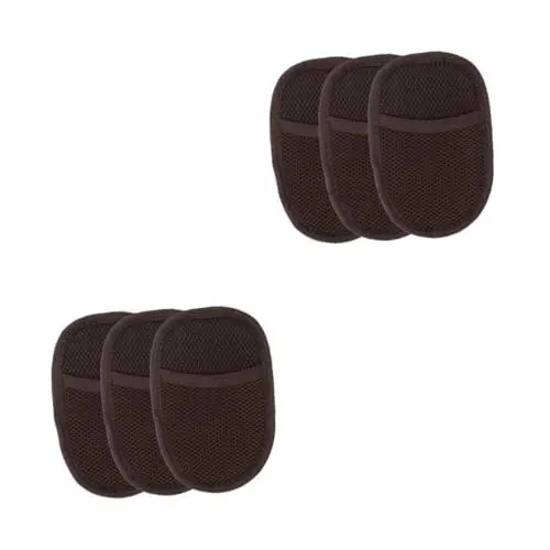 Produktbild: iplusmile 2 Sätze Reinigungshandschuhe Schuhcreme-politur Stiefelhandschuh Schuhputzschwamm Schuhtuch Schuhüberzugsreiniger Poliertuch Aus Messing Black Lammplüschimitat 3 Stück * 2