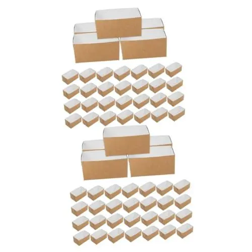 Produktbild: iplusmile 2 Sätze Lebensmittelboxen Sandwichbehälter Kuchenschachtel Papier-sandwich-verpackungsboxen Zum Backen Partygeschenke Sandwichhalter Größe 50 Stück * 2