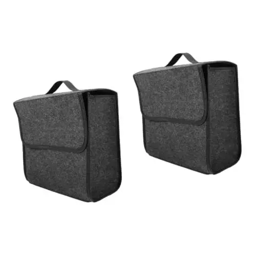 Produktbild: iplusmile 2st Auto Aufbewahrungstasche Organizer Für Den Kofferraum Eines Autos Zusammenklappbarer Kofferraum-organizer Auto-kofferraumbehälter Auto-kofferraum-organizer Gefühlt Dark Grey
