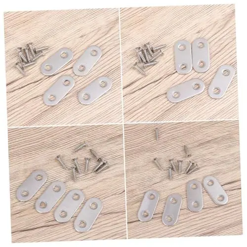 Produktbild: iplusmile 30 Stücke 37mm Flache Gerade 2 Löcher Befestigungs Platte Für Möbel Ecke Klammer Reparatur