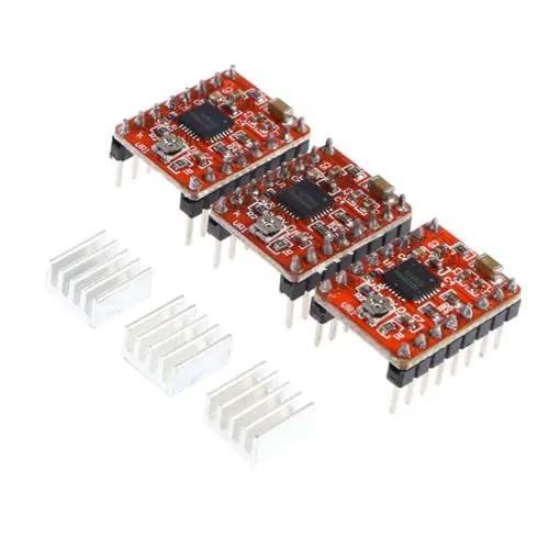 Produktbild: iplusmile 3er-pack Rote A4988-schrittmodule Kühlkörper Für 3d-drucker-schrittmotor A4988