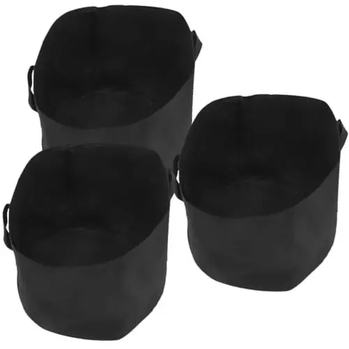 Produktbild: iplusmile 3 Stück Beutel für den Kartoffelanbau im Freien Anlage Vlies-Pflanzbeutel Gartentaschen Pflanzen Blumenpflanzbeutel Wickeltaschen aus Vliesstoffen Stofftöpfe Black