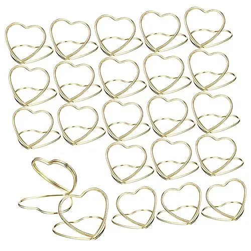 Produktbild: iplusmile Tischnummernhalter Aus Metall in Herzform 48 Stück Dekorative Tischkartenhalter Für Hochzeiten Partys Jahrestage