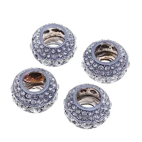 Produktbild: iplusmile 4 Stück Auto-Headset-Ringe Nackenkissenringe Nackenkissen für Nackenkissen Auto Innendekoration Auto Halskissen Dekoration nackenstützkissen Bling-Kristall-Diamantringe Silver