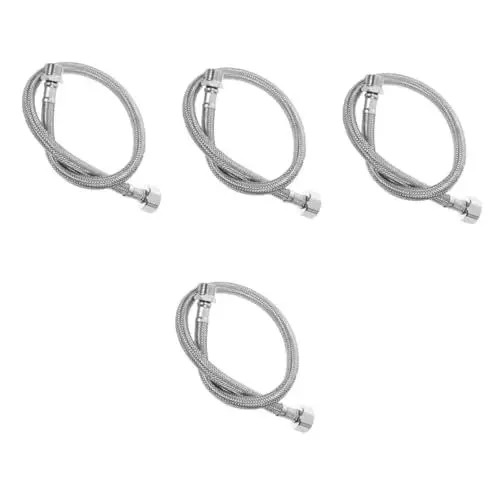 Produktbild: iplusmile 4 Stück Edelstahl Geflechtschlauch Wasserrohre Rostfreier Toilettenschlauch Sanitärbedarf Toilettenzuleitung Toilettenwasserzuleitung Rostfreie