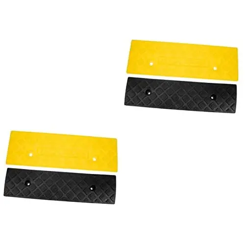 Produktbild: iplusmile 4 Stück Einfahrt Bordsteinrampen Treppe Auto Steigung Rampe Bordsteinbrücke Fahrzeugrampe Auto Auffahrrampe auffahrrampen ramps Bürgersteig Bordsteinrampe Laderampe Gummi