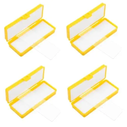 Produktbild: iplusmile 4 Stück Mikroskop-objektträger-lineal Kalibrierungs-objektträger-lineal Objektiv-mikrometer Glas-objekttisch-mikrometer Leicht Zu Tragen Und Aufzubewahren