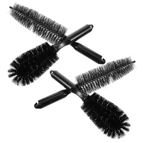 Produktbild: iplusmile 4 Stück Nabenbürste autopflege Pinsel autopflegeset autopflege Sets Autoreinigungszubehör Autopflegebürste reinigungsbürste Felgenbürste Detailpinsel fürs Auto Nylon PVC Black