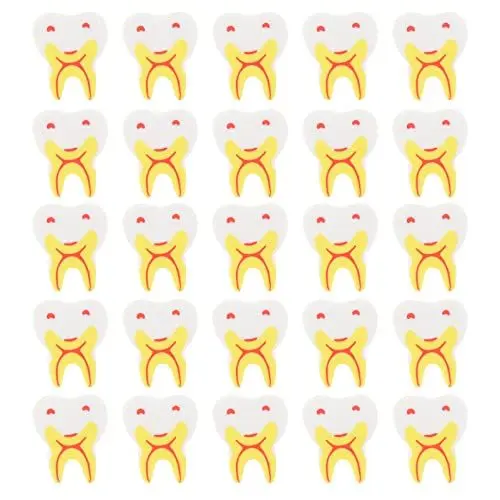 Produktbild: iplusmile 50Pcs Bleistift Radiergummis Kreative Zahn Geformt Puzzle Spielzeug Gummi Radiergummi für Schüler Klassenzimmer Zahnklinik Weihnachten Strumpf Stuffer