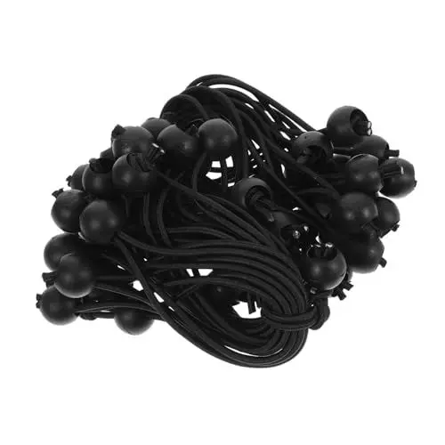 Produktbild: iplusmile 50 Stück Elastische Schnur Bungees Mit Ball Bungee-ball-schnüre Universelle Bungee-zurrgurte Elastisches Seil Mit Kugel Bungee-ball-krawatten Tarp-bungees Mit Bällen Latex Black