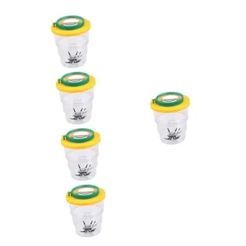 Produktbild: iplusmile 5Er-Box Beobachtungsbox für Insekten Schmetterlingsnetz für draußen Kinderfänger Lupe Insektenbeobachtung Insekten erforschen Insektenwanzen-Viewer Fehlerbetrachter Abs