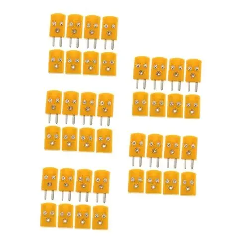 Produktbild: iplusmile 5 Sätze Thermoelement-stecker Und -buchse Männlich-weiblicher Steckeradapter Elektrischer Steckverbinder Kabel Verbinder Anschlüsse Thermoelementrohr Plastik Orange 2 Paar * 5