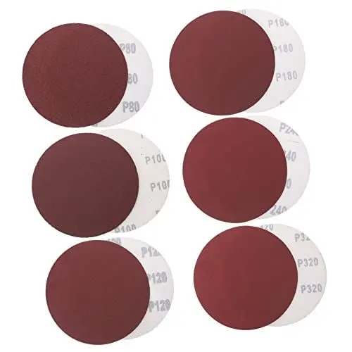Produktbild: iplusmile 5-zoll-schleifscheiben Mit Haken Und Schleifpapier Mit Körnung 120 60-teiliges Set Schleifpapier Für Bohrer Winkelaufsätze