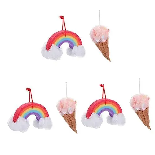 Produktbild: iplusmile 6 Stk Regenbogen-badeblume Badetuch Peeling-körperpeeling Peeling-mesh-puff Badetücher Duschpuffball Body Wash Puff Mesh Peeling-duschschaum Körperreiniger Fräulein Schwamm Luffa