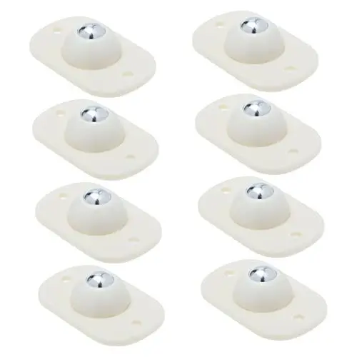Produktbild: iplusmile 8st Universelle Riemenscheibe Kleine Lenkrollen Mini-mülltonne Mülleimer-werfer Rollen Für Mülltonnen Möbelrollen Unten Möbelräder Möbel Rad Weiß Universal- Rostfreier Stahl Kasten