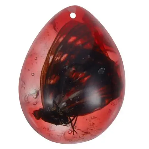 Produktbild: iplusmile Bernsteinanhänger Mit Schmetterling Bernstein Charm Insekt Bernstein Anhänger Ornament Bernsteinstück Charm Anhänger Bernstein-dekor Halsketten-element
