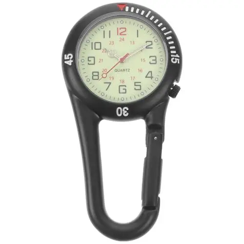 Produktbild: iplusmile Clip-On Quarzuhr Rucksack Taschenanhänger Gürtel Uhr im Dunkeln Leuchten Unisex Taschenuhr mit Weißem Zifferblatt für Ärzte Krankenschwestern Outdoor-Aktivitäten