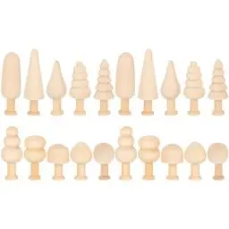 Produktbild: iplusmile Holzbaum Figur zum Bemalen - 20 Stück Unfertiger Holzbaum Leerer Holzbaum - Holzfiguren Dekoration DIY Holzkegel Figuren Mini-Weihnachtsbaum für Weihnachten