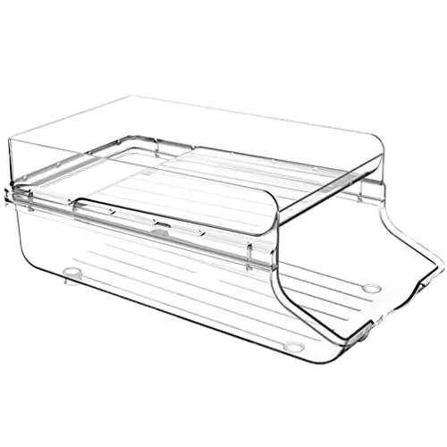 Produktbild: iplusmile Kühlschrank Organizer Dosenspender Dosenhalter, Dosenspender Getränkehalter Doppelschicht Stapelbar Getränkedose Getränkelagerregal Automatischer Roll- Organizer für Kühlschrank mit