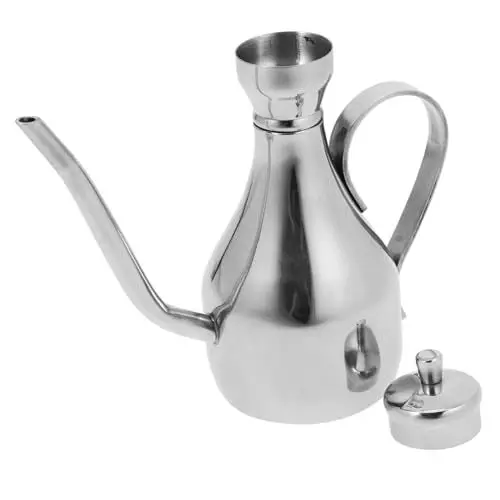 Produktbild: iplusmile Stilvoller Öltopf 304 Edelstahl Ölkannenfilter Multifunktionaler Spender Für Essig Soße Gewürzkessel Aus Metall