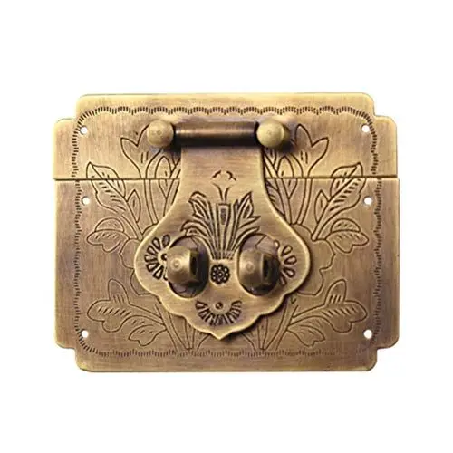 Produktbild: iplusmile Retro Vintage Schmuckkasten Verschluss Reinem Kupfer Dekorativer Kastenverschluss Für Holzboxen Antike Verschlussmechanik Antikbraun