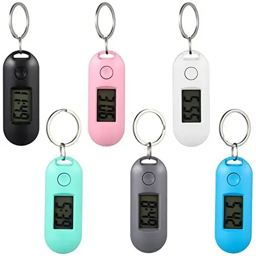 Produktbild: iplusmile Schlüsselanhänger Schlüsselanhänger-Taschenuhren Tragbare Digitaluhr Kleine Elektronische Uhr Mit Kettenclip-Uhren Für Rucksäcke Kinder Studenten (6 Stück) Wecker