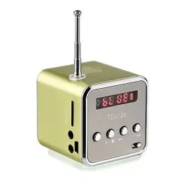Produktbild: iplusmile Td-V26 Digital Mini Lautsprecher, Tragbare Radios, Mini Stereo mit Fm Mp3 Mp4 Micro Sd/Tf Karte/USB/Disk/Fm, Super Mini Lautsprecher mit 3,5mm Audio-Eingang(Grün)