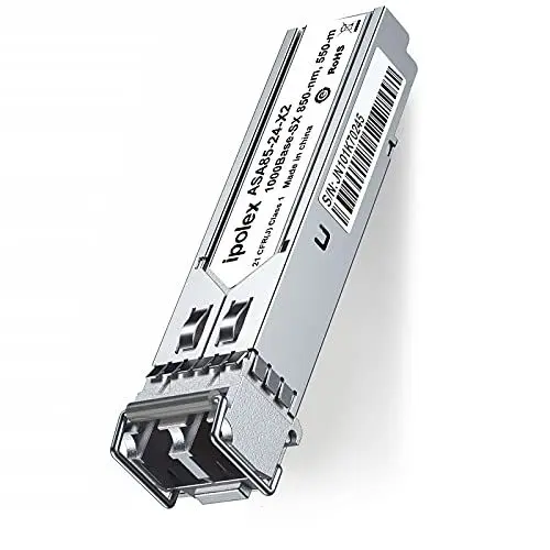 Produktbild: ipolex 1.25G SFP Multimode LC Transceiver, 1000Base-SX Mini GBIC Modul Kompatibel mit Cisco GLC-SX-MMD, Meraki MA-SFP-1GB-SX, Ubiquiti UF-MM-1G, Mikrotik etc. (MMF, 850 nm, bis zu 550 Meter),1-Pack